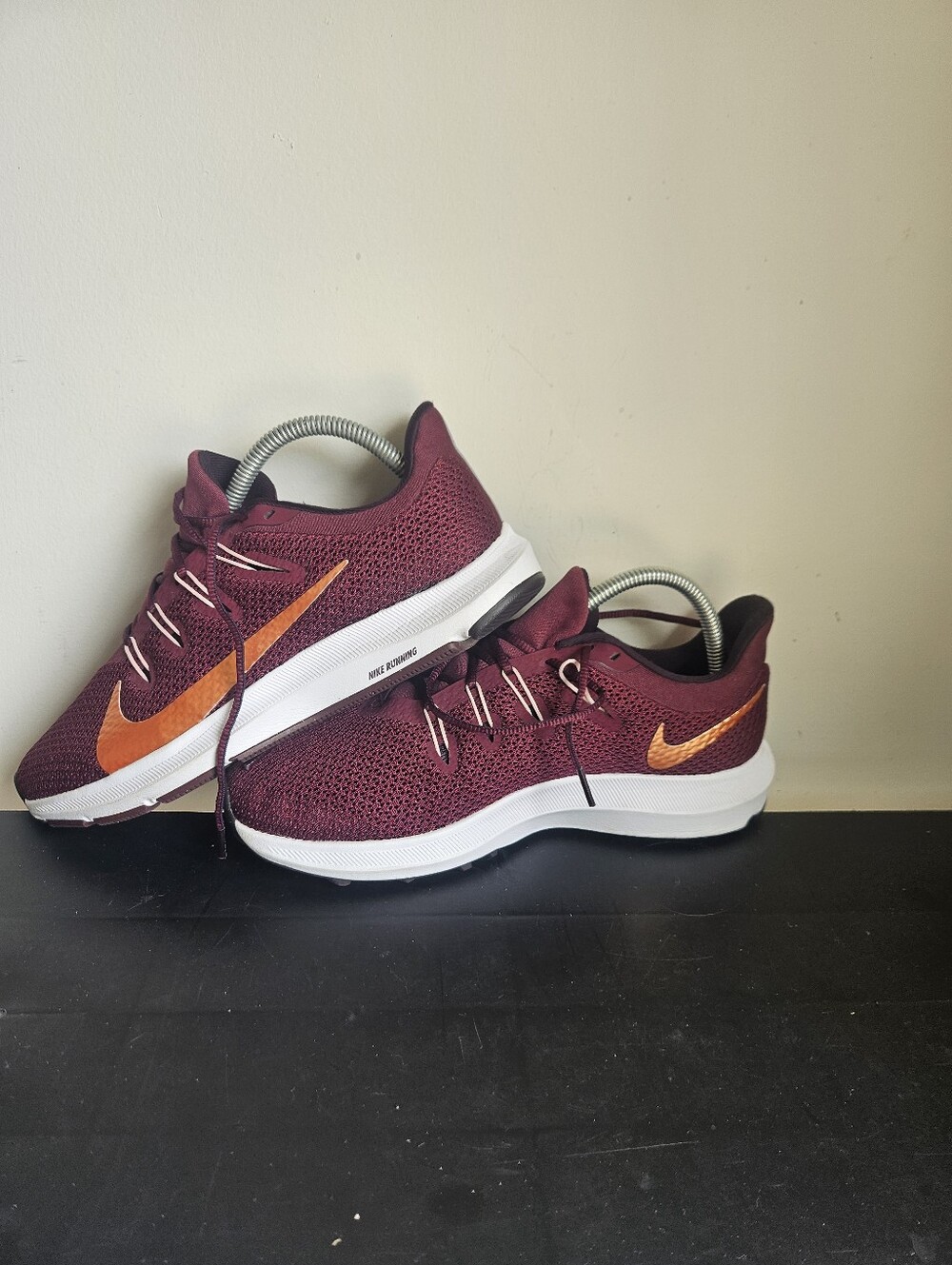 Nike Women’s Maroon Running Shoes with Orange Swoosh
